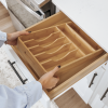 Rounded Silverware Drawer Organizer - Natural Bamboo - Image 7